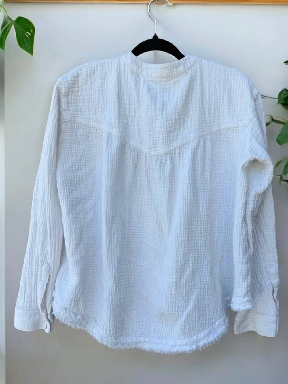 FREE PEOPLE Cotton Henley Top Changing Horizons Popover Oversized Medium